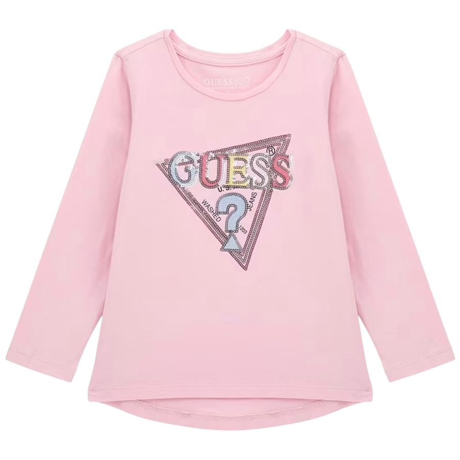 T-shirt logo triangolo con paillettes da bambina Guess Kids | K5YI10/K6YW4G65U